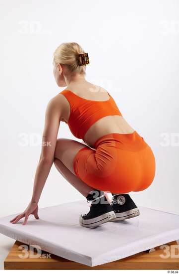 Woman White Slim Female Studio Poses