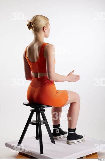 Woman White Slim Female Studio Poses