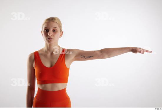 Woman White Slim Female Studio Poses