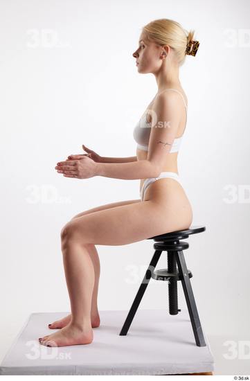 Woman White Slim Female Studio Poses