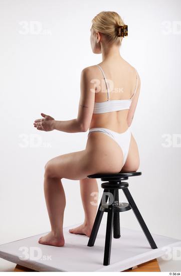 Woman White Slim Female Studio Poses