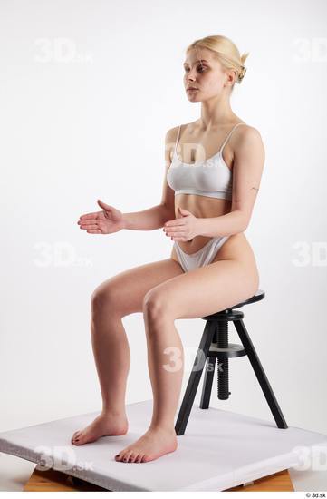 Woman White Slim Female Studio Poses