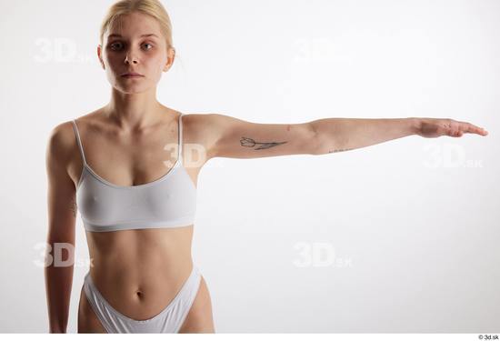 Woman White Slim Female Studio Poses