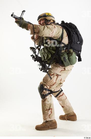 Whole Body Weapons-Rifle Man Pose with machine rifle White Army Athletic Bearded Studio photo references