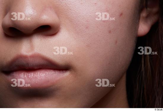 Face Mouth Nose Cheek Skin Woman Asian Slim Studio photo references