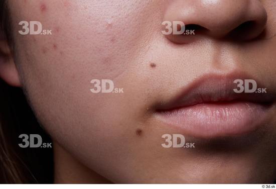 Face Mouth Nose Cheek Skin Woman Asian Slim Studio photo references