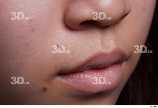 Face Mouth Nose Cheek Skin Woman Asian Slim Studio photo references