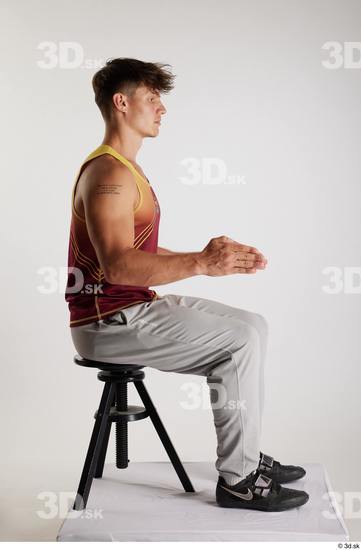 Man White Athletic Male Studio Poses