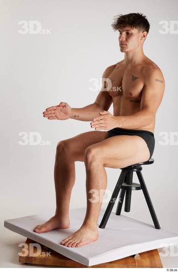 Man White Athletic Male Studio Poses