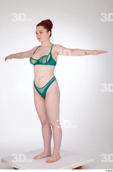 Woman White Slim Female Studio Poses