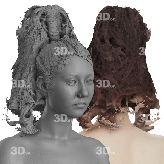 Head Woman White 3D Groom Raw