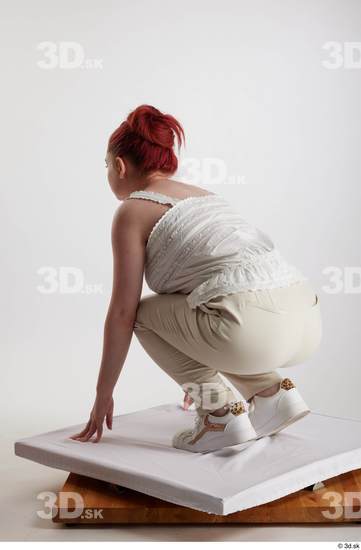 Woman White Slim Female Studio Poses