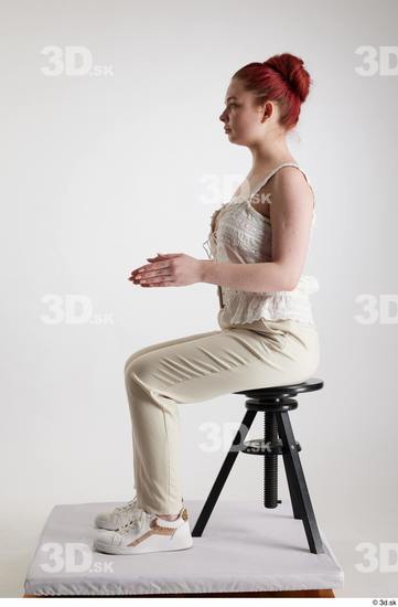 Woman White Slim Female Studio Poses