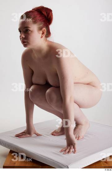 Woman White Slim Female Studio Poses