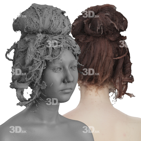 Head Woman White 3D Groom Raw