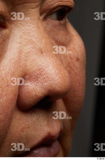 Face Nose Skin Woman Asian Overweight Wrinkles Studio photo references