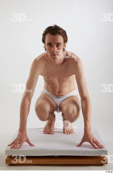 Man White Slim Male Studio Poses