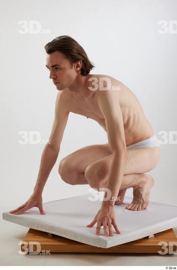 Man White Slim Male Studio Poses