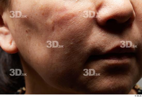 Face Mouth Nose Cheek Skin Woman Asian Slim Wrinkles Studio photo references