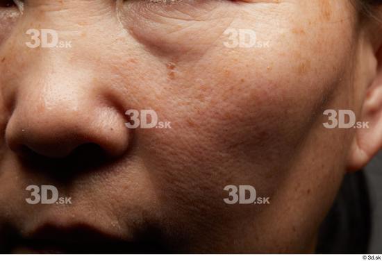 Face Nose Cheek Skin Woman Asian Slim Wrinkles Studio photo references