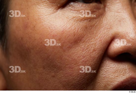 Face Nose Cheek Skin Woman Asian Slim Wrinkles Studio photo references