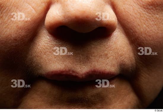 and more Face Mouth Nose Cheek Skin Woman Asian Slim Wrinkles Studio photo references