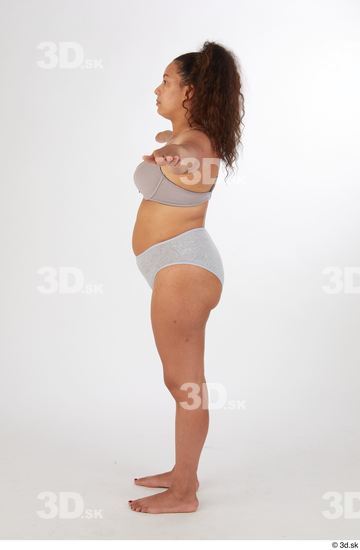 Whole Body Woman T poses Chubby Street photo references