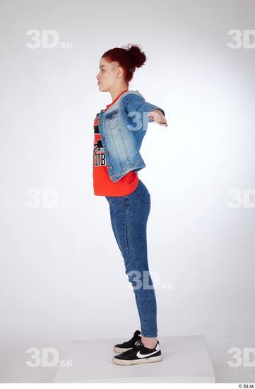 Woman White Slim Female Studio Poses