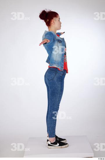 Wallpaper Brunette girl Emma Victoria Pose Girls Jacket Jeans