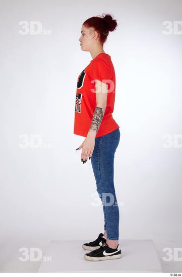 Woman White Slim Female Studio Poses