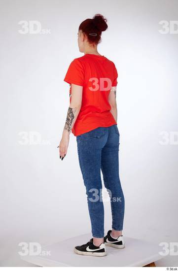 Woman White Slim Female Studio Poses