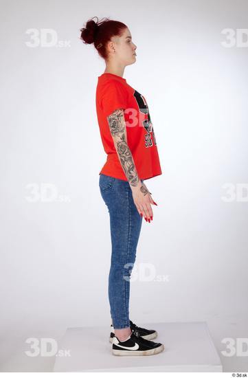 Woman White Slim Female Studio Poses