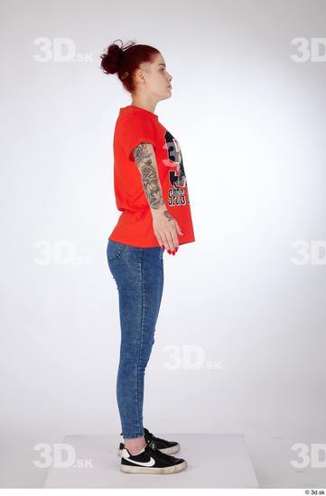 Woman White Slim Female Studio Poses