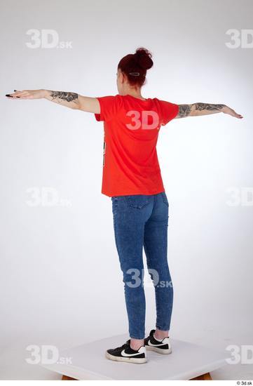 Woman White Slim Female Studio Poses