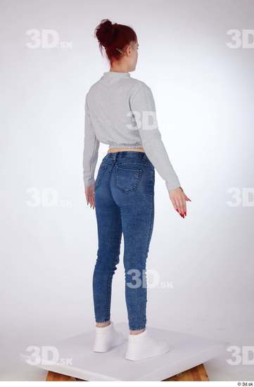 Woman White Slim Female Studio Poses