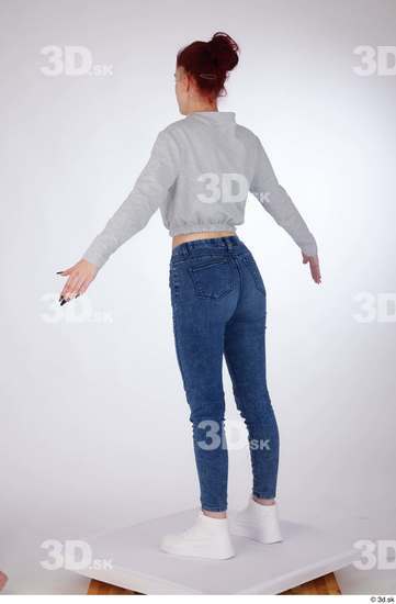 Woman White Slim Female Studio Poses