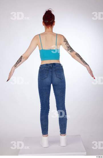 Woman White Slim Female Studio Poses