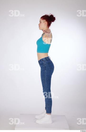 Woman White Slim Female Studio Poses