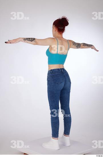 Woman White Slim Female Studio Poses