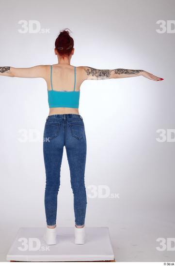 Woman White Slim Female Studio Poses