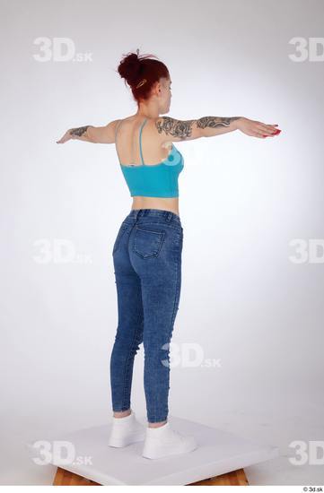 Woman White Slim Female Studio Poses