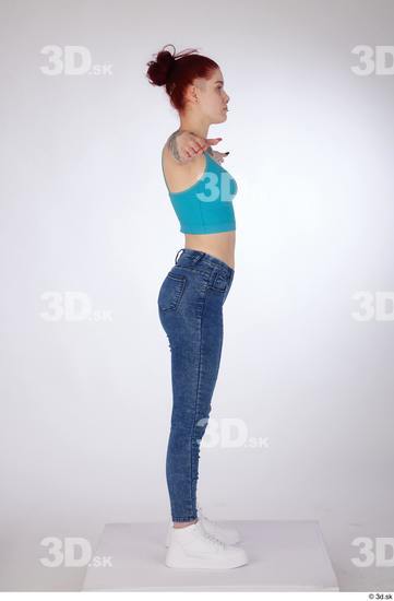 Woman White Slim Female Studio Poses