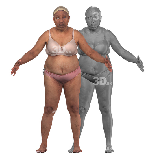 Whole Body Woman White 3D Clean A-Pose Bodies