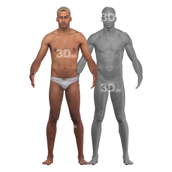 Man White 3D Clean A-Pose Bodies