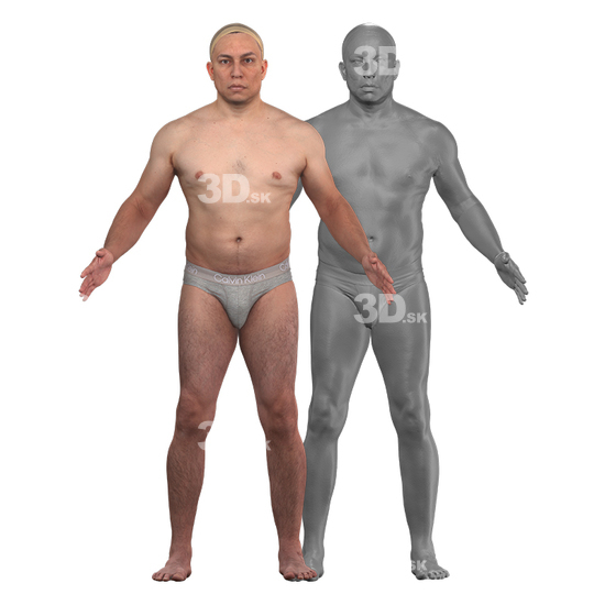 Whole Body Man White 3D Clean A-Pose Bodies