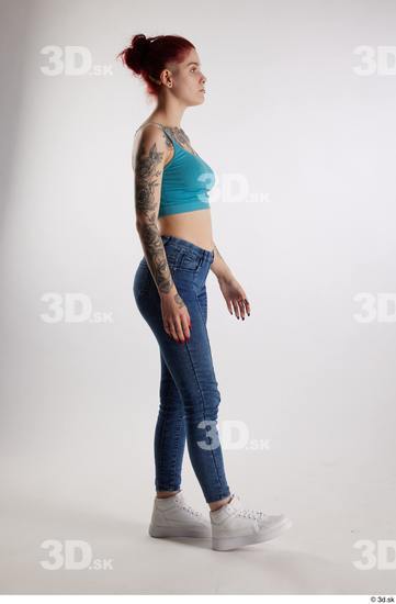 Woman White Slim Female Studio Poses