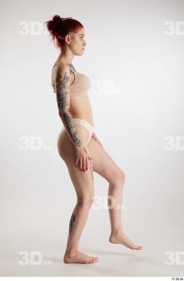 Woman White Slim Female Studio Poses