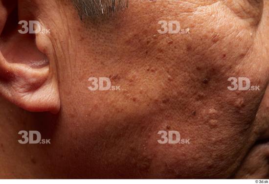 Face Cheek Ear Skin Man Asian Slim Wrinkles Studio photo references