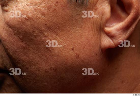 Face Cheek Ear Skin Man Asian Slim Wrinkles Studio photo references