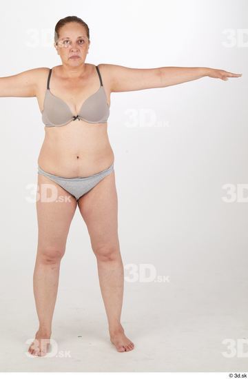 Whole Body Woman T poses Chubby Street photo references
